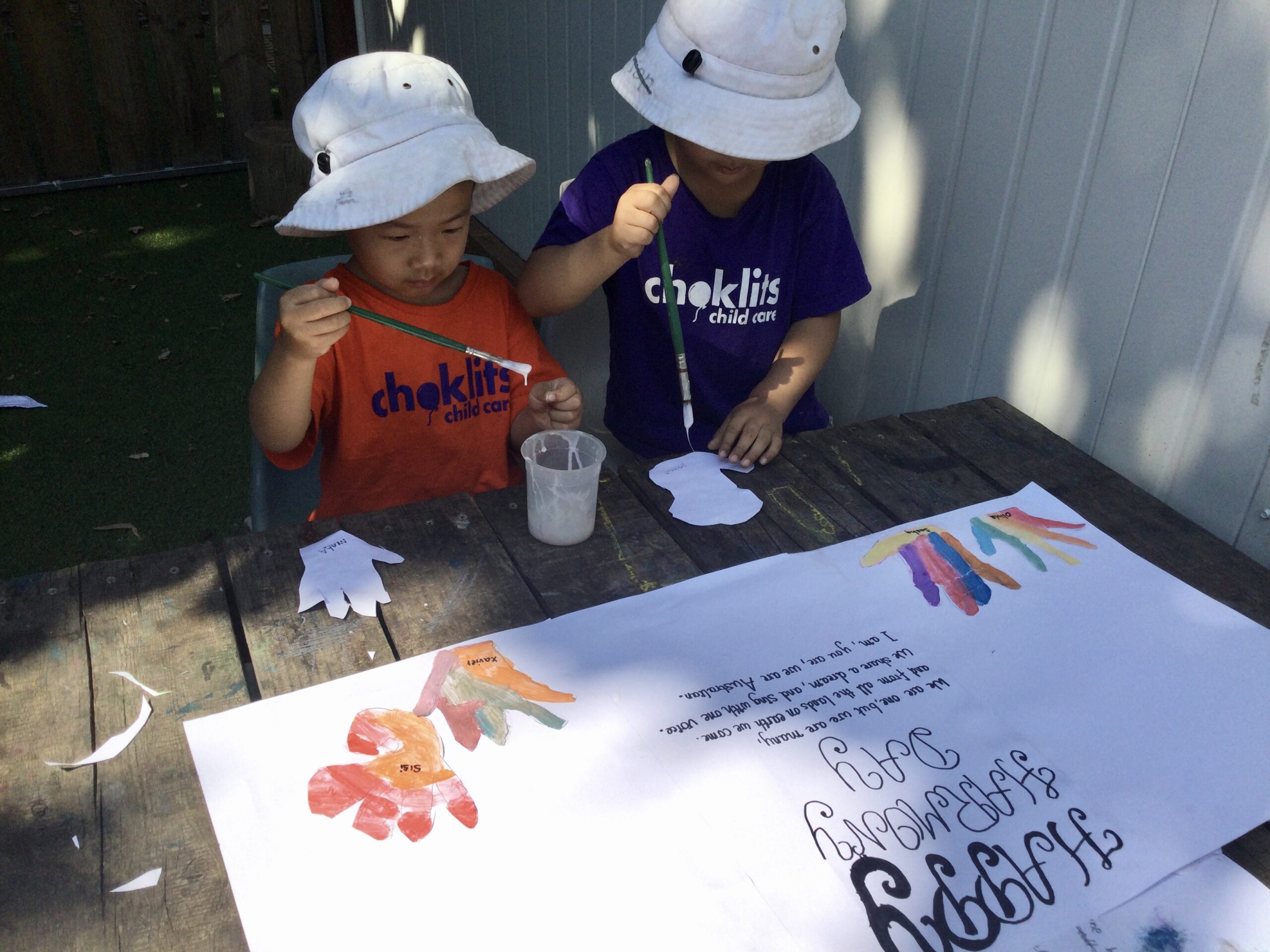 Children celebrating Harmony Day at Choklits