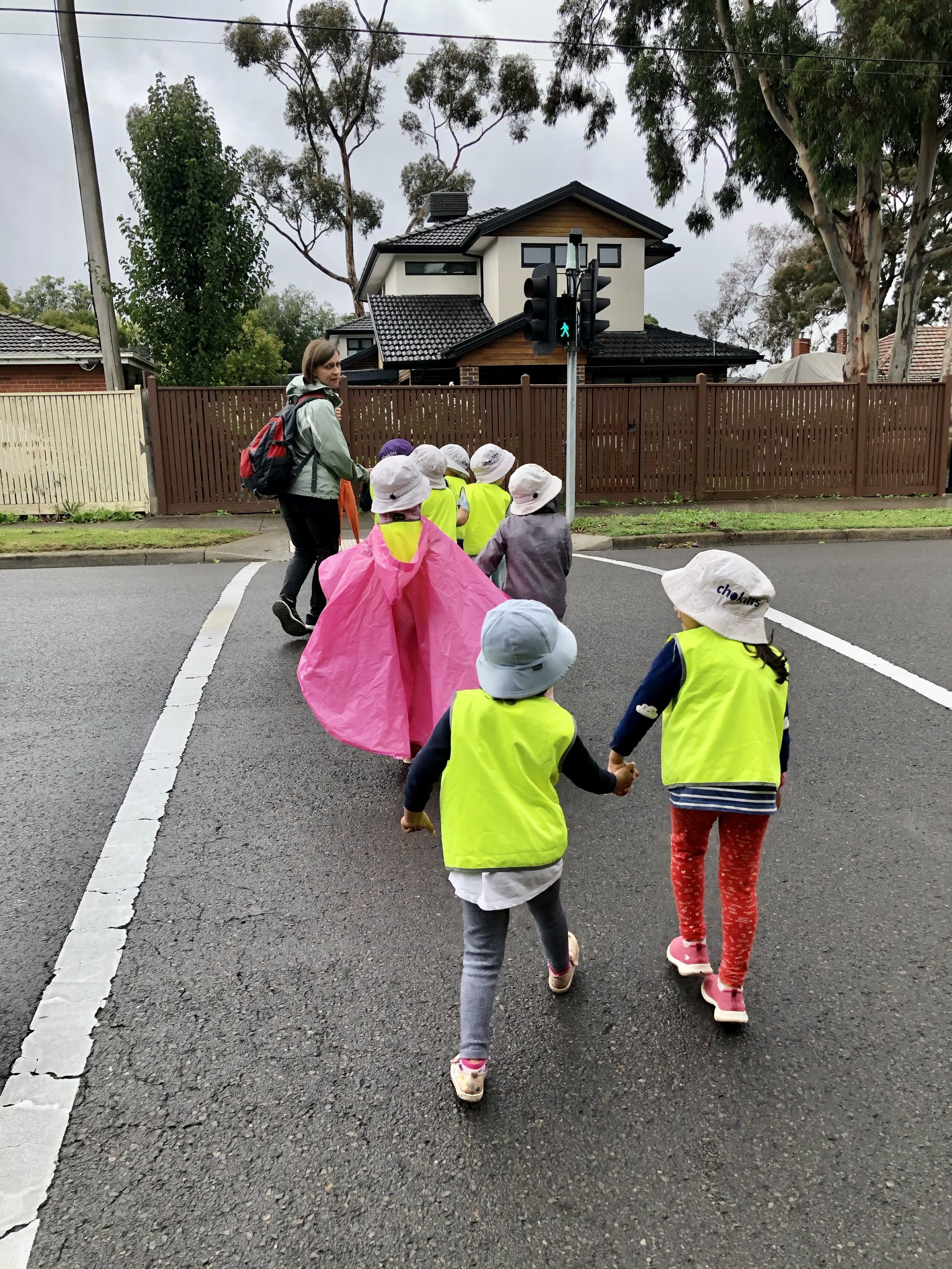 Children on the walk to the post office